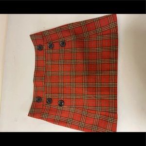 orange plaid GAP skirt